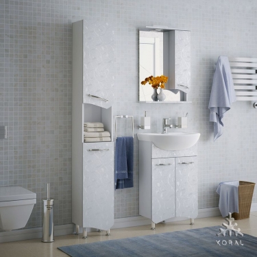 Зеркало-шкаф Corozo Koral Лаванда 50С 4380 Белый