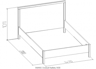 Кровать 1400 Глазовская МФ BAUHAUS 3 Дуб Сонома/Орех шоколадныйспальня