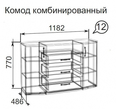 Комод Ижмебель Виктория 12