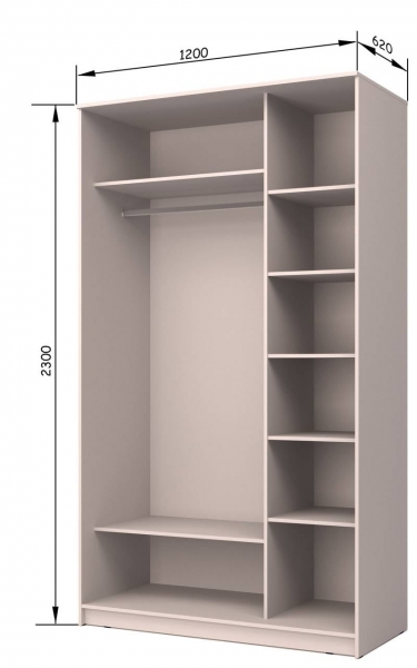 Шкаф-купе Аллоджио Хит-24-12-55 Ясень шимо светлый