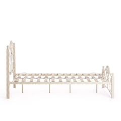 Кровать Tetchair CANZONA Wood slat base дерево гевея/металл, 140200 см Double bed, Белый butter white