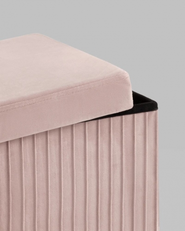 Пуф складной с ящиком Stool Group Store Square Пыльно-розовый