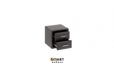 Тумба прикроватная с мягкой обивкой SMART мебель Элис тип 1 Темная