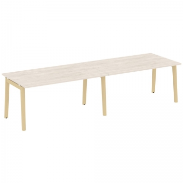 Стол переговорный 2 столешницы Рива ONIX WOOD OW.PRG-2.4 Денвер Светлый/Светлый