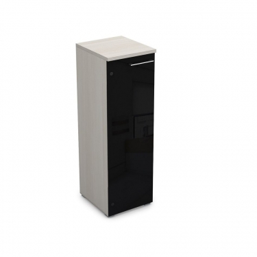 Пенал средний со стеклом левый ALSAV GLOSS LINE9НП.017.7Л Ivory