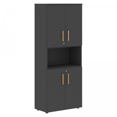 Шкаф с 2-мя комплектами глухих малых дверей Skyland Forta FHC 80.4Z Черный графит
