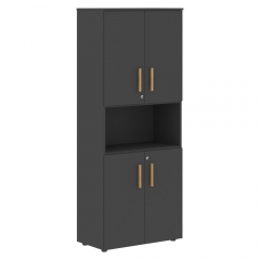 Шкаф с 2-мя комплектами глухих малых дверей Skyland Forta FHC 80.4Z Черный графит
