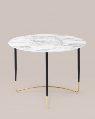 Стол обеденный Stool Group Даймакс 110x110 Белый мрамор