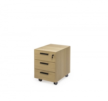 Тумба подкатная 3 ящика Profoffice ENZO 109 501 ECL-L 01 Светлый эвкалипт Черный