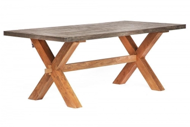 Стол обеденный Tetchair Secret De Maison Kalido дерево тик, 200х100х78см, серый/натуральный