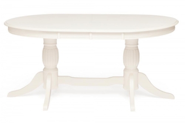 Стол обеденный Tetchair LORENZO Лоренцо дерево гевея/мдф, 160+46x107x76 cm, pure white 402