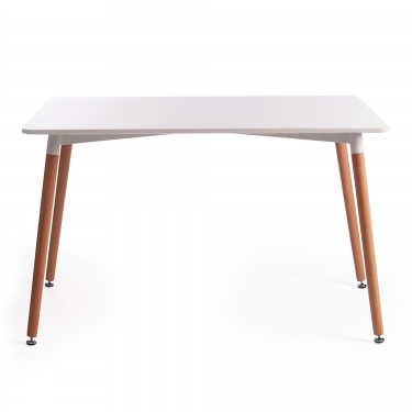 Стол Tetchair JOHN mod. T1001 МДФ/дерево, 80 х 120 х 75 см , White Белый / Natural натуральный