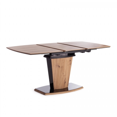 Стол Tetchair FANCY МДФ HPL/стекло, 120-160х85х75 см, Дуб артисан/Черный