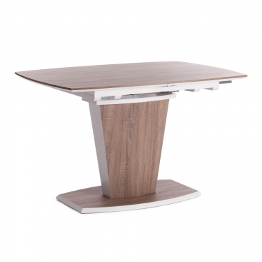 Стол Tetchair FANCY МДФ HPL, 120-160х85х75 см, Дуб трюфель/Белый