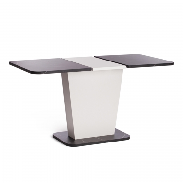 Стол обеденный Tetchair GENT ЛДСП, 110-145x68,6x75,5 см, Мрамор Блэк Роял/Белый