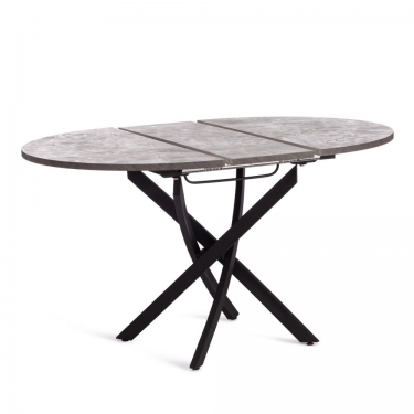 Стол Tetchair MANZANA ЛДСП/HPL/металл, 100 х 100+30 х 75 см, Гранит Габбро/чёрный