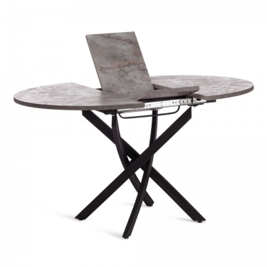 Стол Tetchair MANZANA ЛДСП/HPL/металл, 100 х 100+30 х 75 см, Гранит Габбро/чёрный