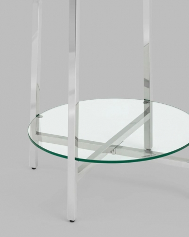 Стеллаж Stool Group Ланс прозрачное стекло сталь Серебро