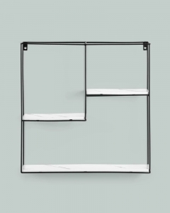 Полка Stool Group Square черная Черный мрамор