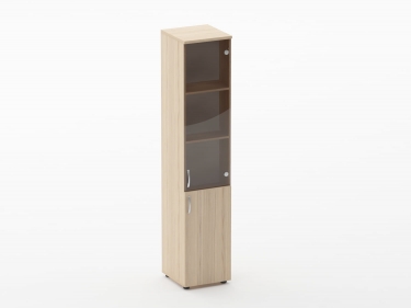 Шкаф высокий со стеклом Персона Грата Glassy 6.19.15Пр Дуб сантана светлый
