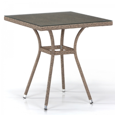 Плетеный стол Афина-мебель T282BNT-W56-70x70 Light Brown