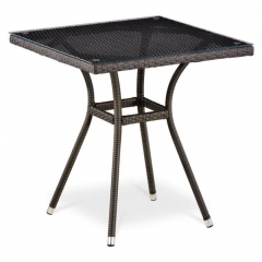 Плетеный стол Афина-мебель T282BNT-W53-70x70 Brown