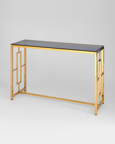 Консоль Stool Group БРУКЛИН 120x40 Золото стекло smoke