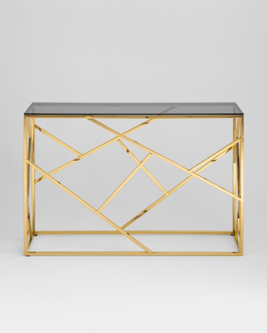 Консоль Stool Group АРТ ДЕКО 115x30 Золото стекло smoke