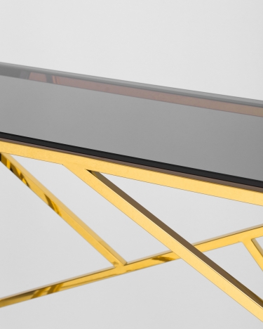 Консоль Stool Group АРТ ДЕКО 115x30 Золото стекло smoke