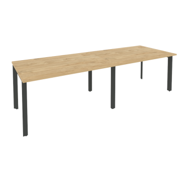 Стол переговорный 2 столешницы Рива ONIX O.MP-PRG-2.3 Тиквуд Светлый/Антрацит