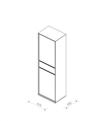 Шкаф высокий 1-секционный Норден QUARTZ QZ.0302.BW.GF.R правый