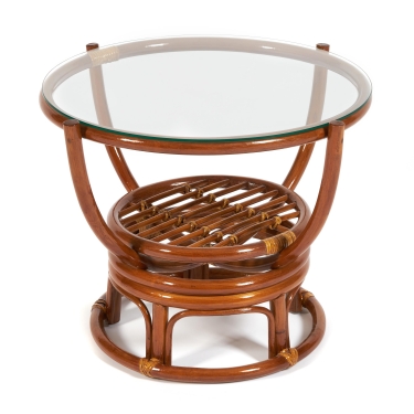 Столик журнальный со стеклом Tetchair BENOA 5005 Pecan коричневый