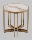 Журнальный столик Stool Group Алиада 55х55 см светлая керамика сталь шампань