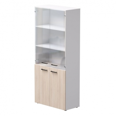Шкаф комбинированный со стеклом Everprof Everprof EVO 254Н004 Дуб Соната Белый