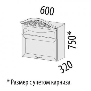 Шкаф кухонный над вытяжкой с нишей Витра Оливия 71.13.1