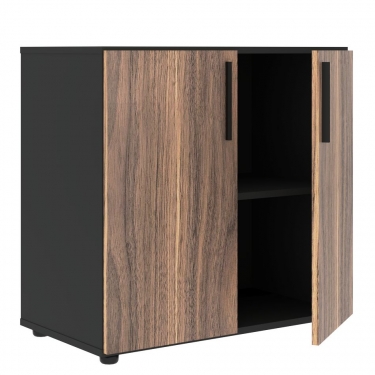 Шкаф с глухими малыми дверьми Skyland VELION VENEER VRLCS 80.1 Американский орех Яшма черная