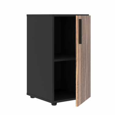 Шкаф-колонка с глухой малой дверью правый Skyland VELION VENEER VRLCS 40.1 R Американский орех Яшма черная
