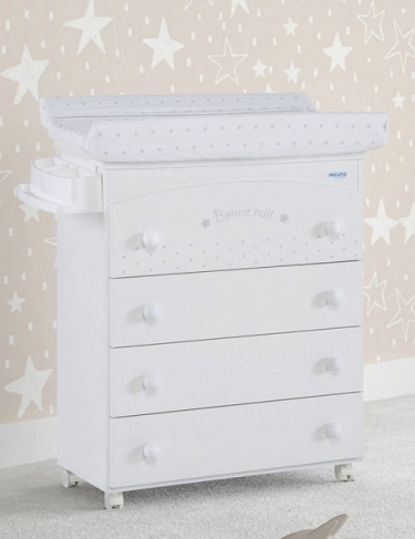 Комод Micuna Micuna Bonne Nuit пеленальный B-970 white матрасик stars grey