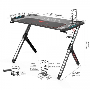 Геймерский стол Eureka Eureka R1-S Черный