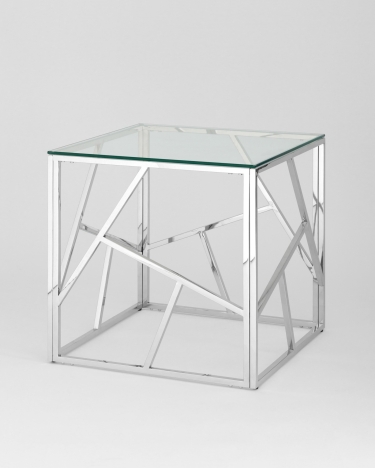 Журнальный столик Stool Group АРТ ДЕКО 55x55 Серебро