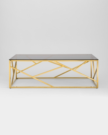 Журнальный стол Stool Group АРТ ДЕКО 120x60 золото стекло smoke