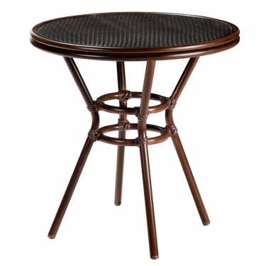 Стол R-home Патонг Glass Rattan D-70