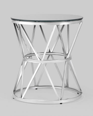 Журнальный стол Stool Group ВИВА 50x50 Серебро стекло черное