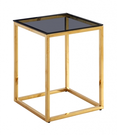 Журнальный стол Stool Group ТАУН 40x40 Золото стекло smoke