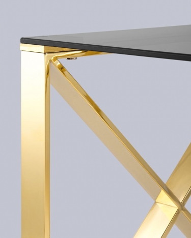 Журнальный стол Stool Group КРОСС 55x55 Золото стекло smoke