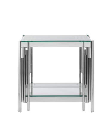 Журнальный столик Stool Group ГЭТСБИ 55x55 Серебро