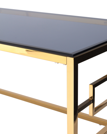 Журнальный стол Stool Group БРУКЛИН 120x60 Золото стекло smoke