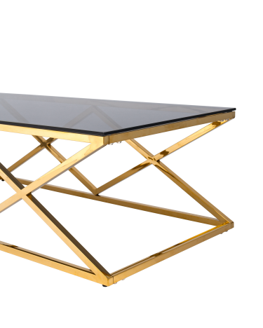 Стол журнальный Stool Group ИНСИГНИЯ 120x60 Золото стекло smoke