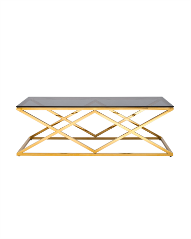 Стол журнальный Stool Group ИНСИГНИЯ 120x60 Золото стекло smoke
