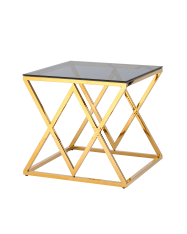 Журнальный стол Stool Group ИНСИГНИЯ 55x55 Золото стекло smoke